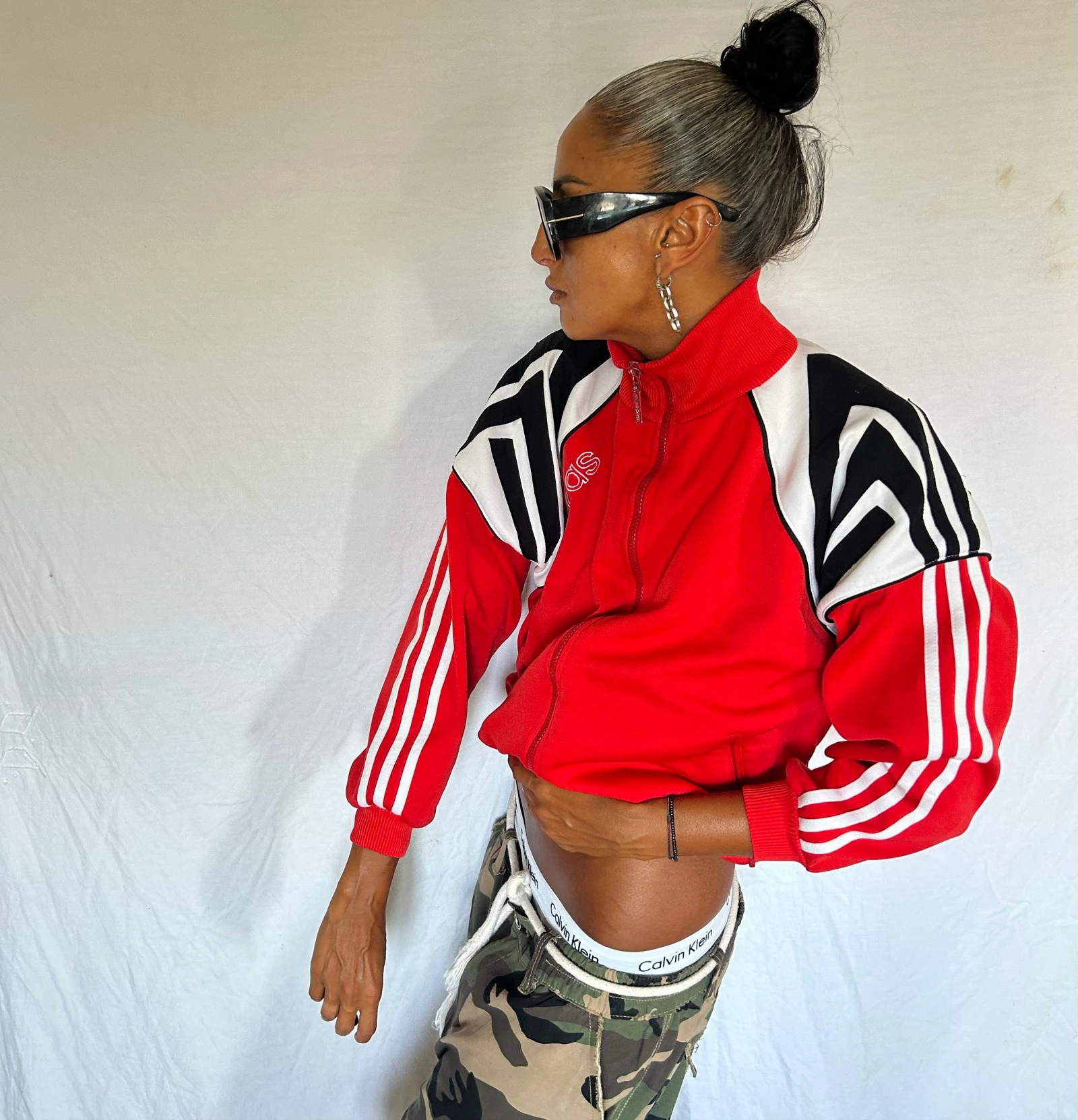 Chaqueta/chaleco - adidas / bordado - cuello alto / top - vintage - Y2K - oversize – photo 7